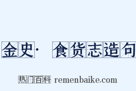 金史·食货志造句是什么意思的图片